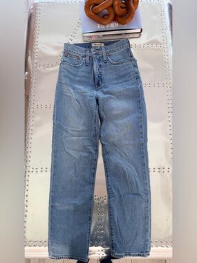 Madewell Medium Blue High-Rise Straight Jeans